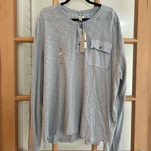 Brand New With Tags Calvin Klein Mens Longsleeve Henley Grey Size XXL
